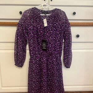 Purple Floral Kids Dress